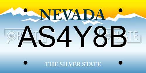 AS4Y8B Nevada License Plate