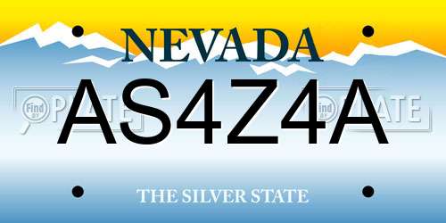 AS4Z4A Nevada License Plate