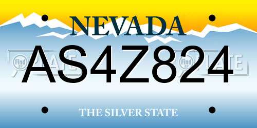 AS4Z824 Nevada License Plate