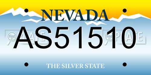 AS51510 Nevada License Plate