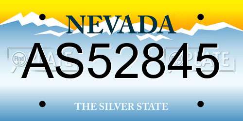 AS52845 Nevada License Plate