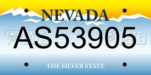 AS53905 Nevada License Plate