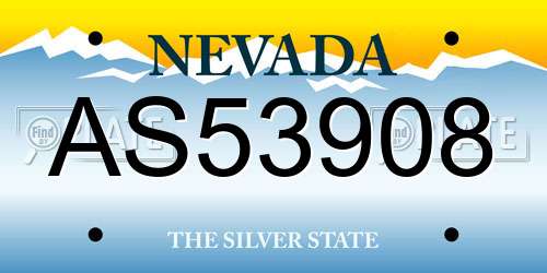 AS53908 Nevada License Plate
