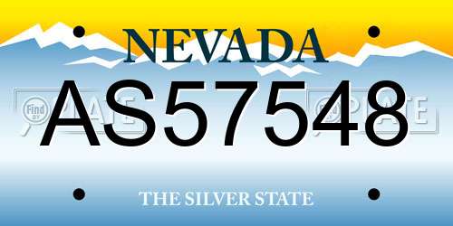 AS57548 Nevada License Plate