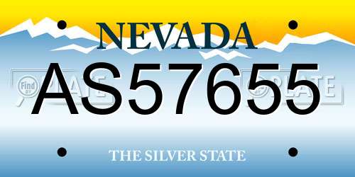 AS57655 Nevada License Plate