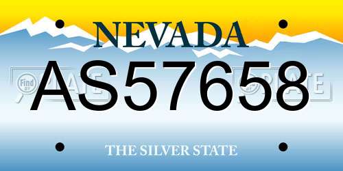 AS57658 Nevada License Plate