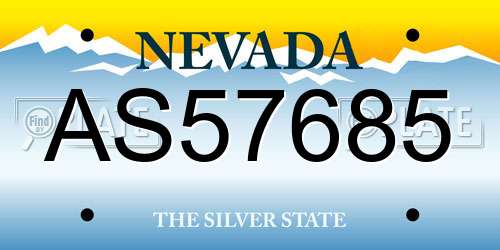 AS57685 Nevada License Plate