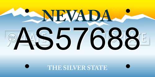 AS57688 Nevada License Plate