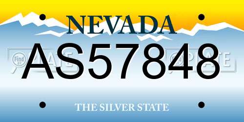 AS57848 Nevada License Plate