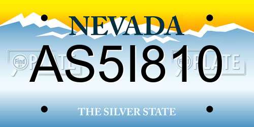 AS5I810 Nevada License Plate