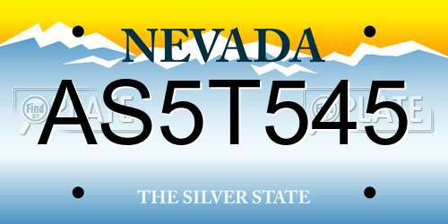 AS5T545 Nevada License Plate