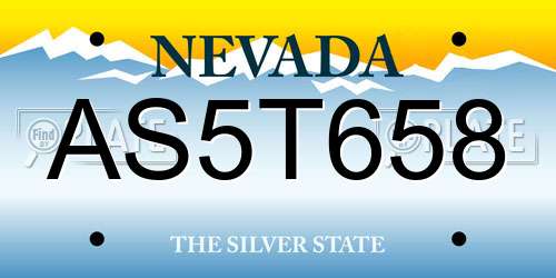 AS5T658 Nevada License Plate