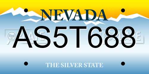 AS5T688 Nevada License Plate
