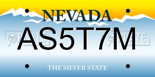 AS5T7M Nevada License Plate