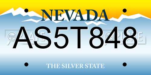 AS5T848 Nevada License Plate