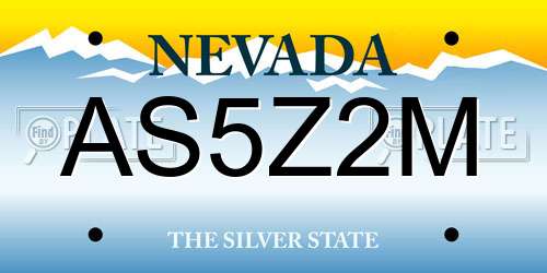 AS5Z2M Nevada License Plate