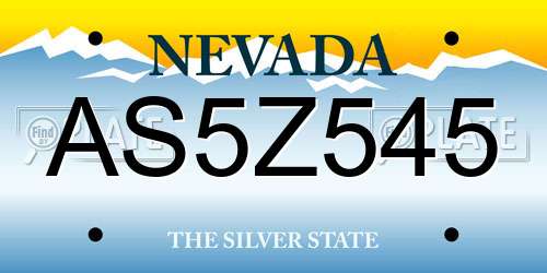 AS5Z545 Nevada License Plate