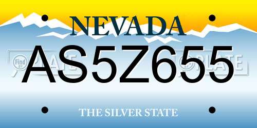 AS5Z655 Nevada License Plate