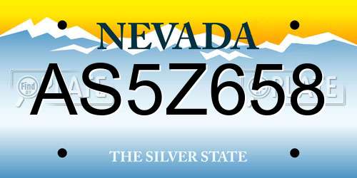 AS5Z658 Nevada License Plate