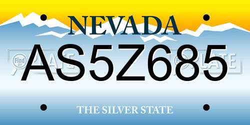 AS5Z685 Nevada License Plate