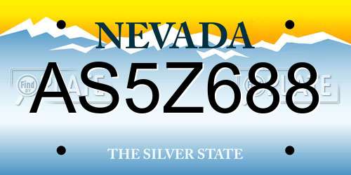 AS5Z688 Nevada License Plate