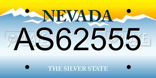 AS62555 Nevada License Plate