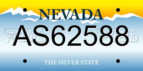 AS62588 Nevada License Plate