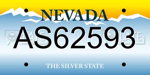 AS62593 Nevada License Plate