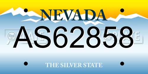 AS62858 Nevada License Plate