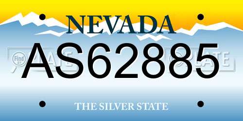 AS62885 Nevada License Plate