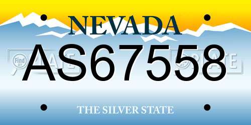 AS67558 Nevada License Plate