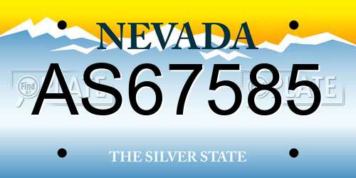 AS67585 Nevada License Plate