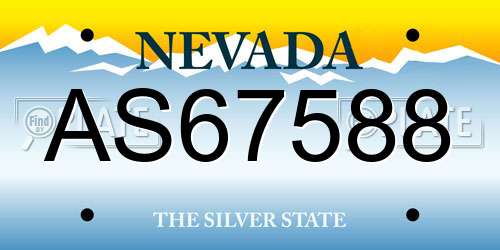 AS67588 Nevada License Plate