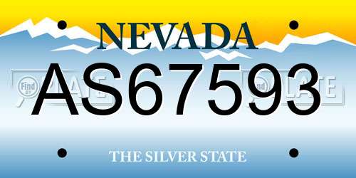 AS67593 Nevada License Plate