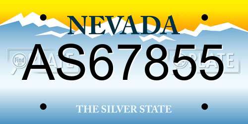 AS67855 Nevada License Plate