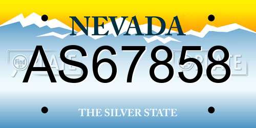 AS67858 Nevada License Plate