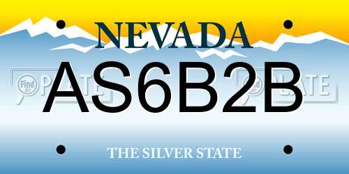 AS6B2B Nevada License Plate