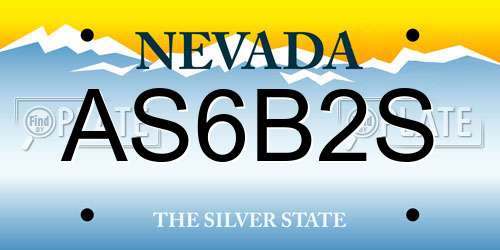 AS6B2S Nevada License Plate