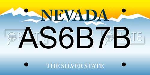 AS6B7B Nevada License Plate