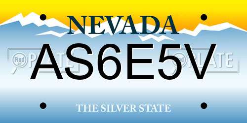 AS6E5V Nevada License Plate