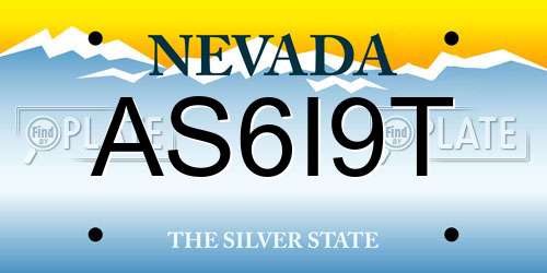 AS6I9T Nevada License Plate