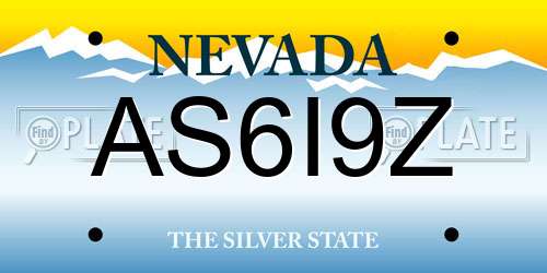 AS6I9Z Nevada License Plate