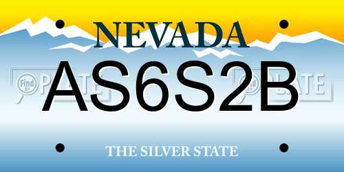 AS6S2B Nevada License Plate