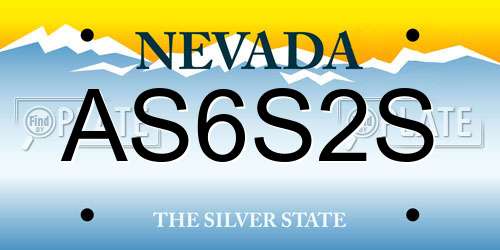 AS6S2S Nevada License Plate