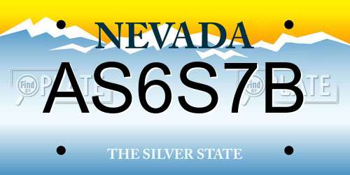 AS6S7B Nevada License Plate