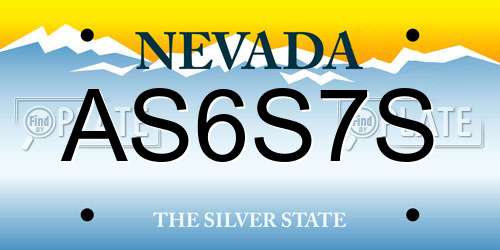 AS6S7S Nevada License Plate