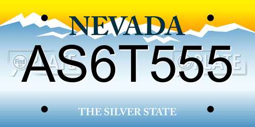 AS6T555 Nevada License Plate
