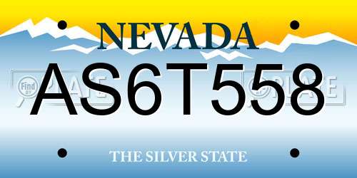 AS6T558 Nevada License Plate