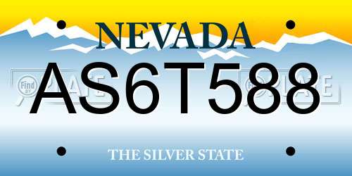 AS6T588 Nevada License Plate