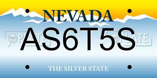 AS6T5S Nevada License Plate
